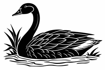 goose sihouette black vector