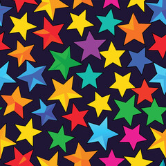 Obraz premium Seamless blue and gold star pattern design illustration for Christmas celebration wallpaper