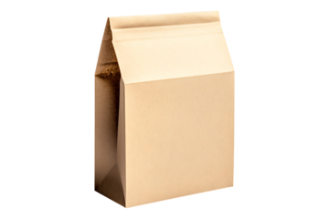 kraft blank package isolated on transparent background