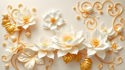 Golden White Lotus Elegance