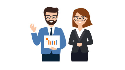 Business colleagues presenting growth chart in a corporate setting