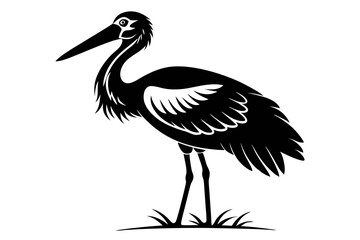 stork sihouette black vector