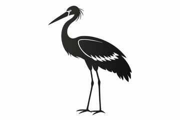 Obraz premium stork sihouette black vector