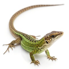Obraz premium Macro Wall Lizard on White Background – Full Body 8K Detail