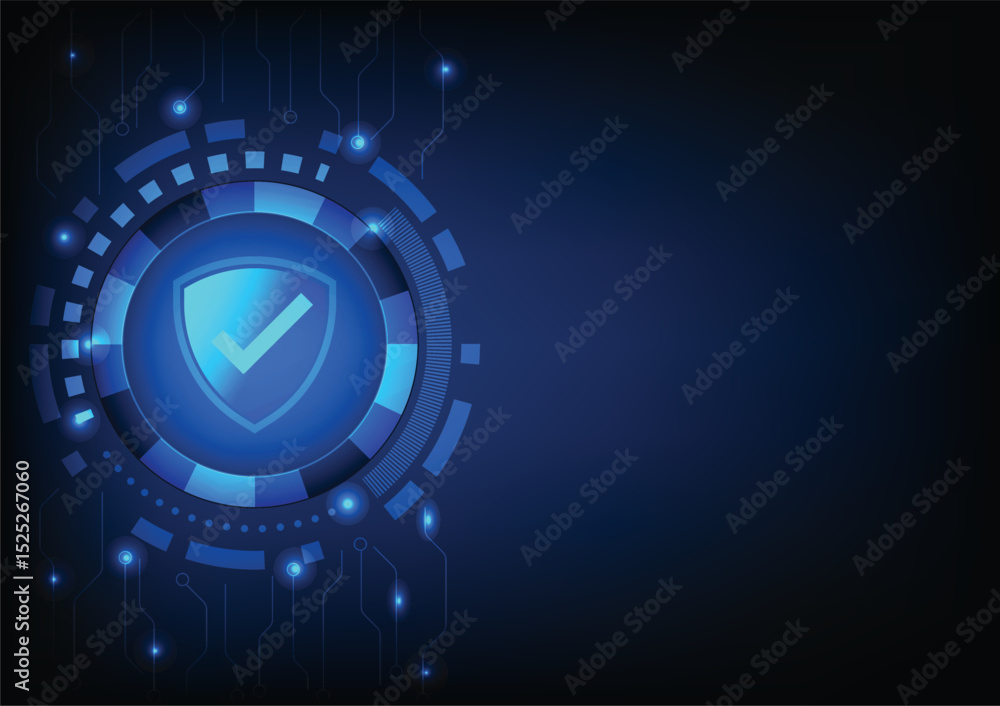 Poster lock technology, privacy security background. concept of safty protection, shield encryption, abstra