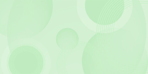 Minimalist soft Abstract Background in Gradient green and white Tones with Circles. Circle effect style geometric, abstract background.