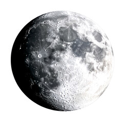 Lunar exploration event earth's moon scientific imagery space environment celestial viewpoint isolated on transparent background