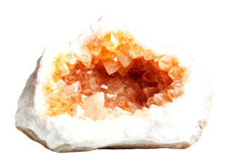 Discovering geode crystals nature's hidden treasures geological wonders close-up view isolated on transparent background