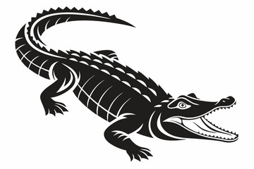 alligator sihouette black vector