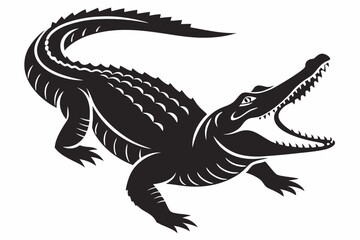 alligator sihouette black vector