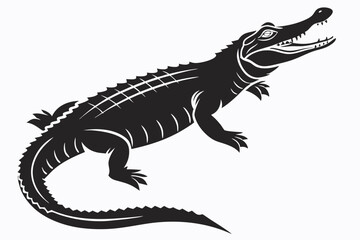 alligator sihouette black vector
