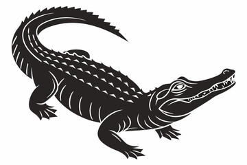 alligator sihouette black vector