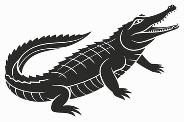 alligator sihouette black vector
