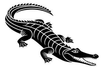 alligator sihouette black vector