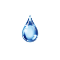 3D Water Drop Icon &ndash; Smooth, Shiny, Isolated on Transparent Background