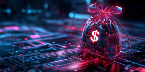 Fototapeta premium Biotech startups securing venture capital in the tech industry futuristic digital environment financial growth insights