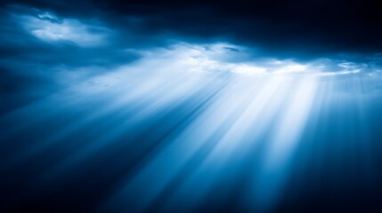 Rays of light through dramatic clouds