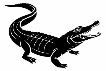 caiman sihouette black vector
