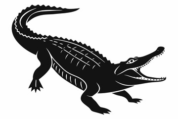 caiman sihouette black vector