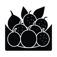 Fruit silhouette sticker pack on white background