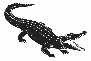 caiman sihouette black vector