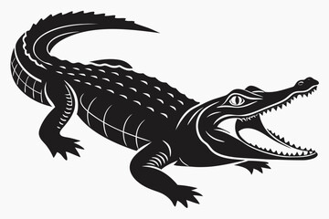 caiman sihouette black vector