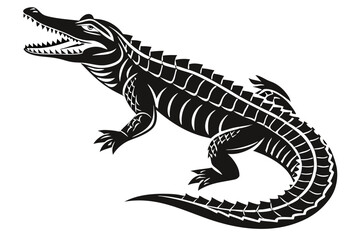 caiman sihouette black vector