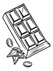 Geometric outline vector of a cokelat bar, sharp angles, modern and sleek, bold lines, isolated on a light gray background, no color fill