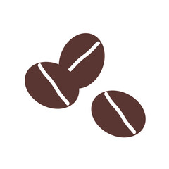 Coffee Beans Icon – Flat Vector Set of Three Beans