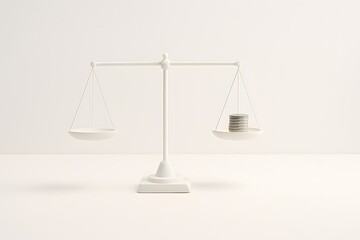 Balance Scale with Coins Representing Financial Equity Concept