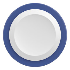 Circle button. Price tag. 3D illustration.