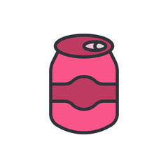 Stylized Illustration Of A Pink Soda Can With A Transparent Background
