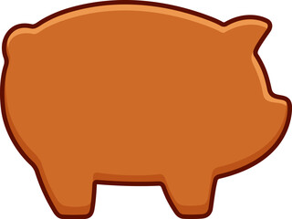 Marranitos, puerquitos or chichimbré, traditional Mexican pig shaped gingerbread cookies. Simple cartoon vector illustration.