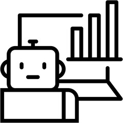 Data Training icon in Line Vector Style