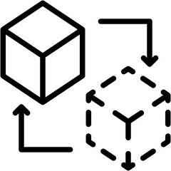 Digital Twin icon in Line Vector Style