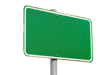 Blank green road sign