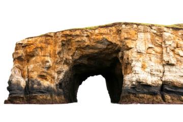 Natural rock formation arch coastal area scenic view outdoor exploration isolated on transparent background