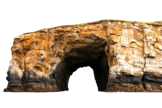 Natural rock formation arch coastal area scenic view outdoor exploration isolated on transparent background - Powered by Adobe
