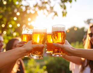 ビアガーデン、夏、宴会、飲み会、友達、パーティ、ビール、乾杯