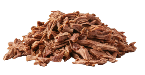 Pile of shredded brown meat