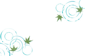 Green Maple Leaves and Water Ripples