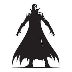 Shadowy Powerful Vampire graphic - vampire silhouette - vampire vector - silhouette of vampire - Vampire illustration - wild predator symbol
