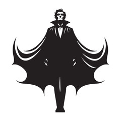 Dark Vampire blood drinker outline - vampire silhouette - vampire vector - silhouette of vampire - Vampire illustration - night predator icon
