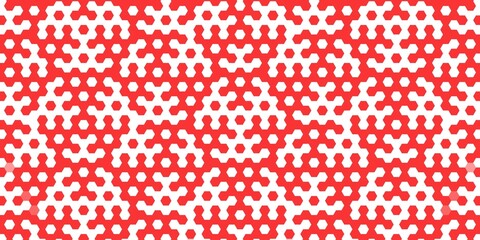 Seamless Red Hexagon Circuit Pixel Pattern. Futuristic, tech-inspired aesthetic, perfect for digital interfaces, backgrounds, packaging, or gaming visual