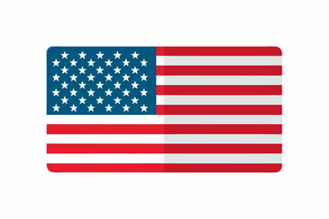 Flat United States Flag Icon on White Background a simple and modern vector design for patriotic themes and digital use