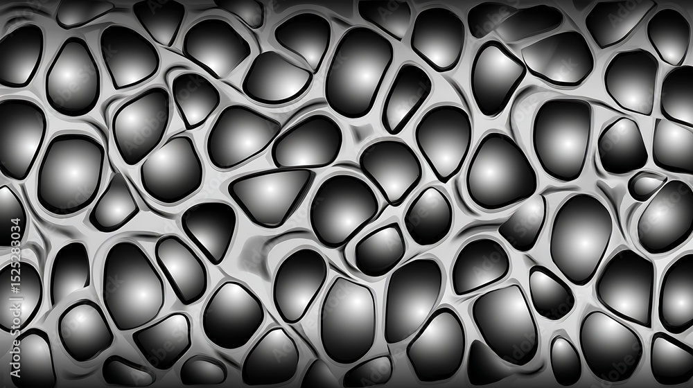 Poster abstract metallic cell structure seamless pattern