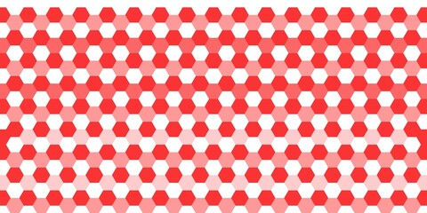 Soft geometric pattern red and pink hexagons forming a honeycomb grid. Good for packaging, branding, textiles, or backgrounds with a trendy and playful vibe