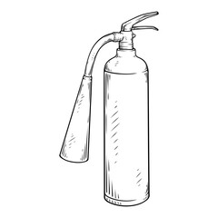 fire extinguishers vector line art handdraw illustration
