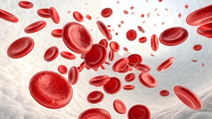 Fototapeta premium Red Blood Cell Circulation: How Erythrocytes Drive Oxygen Delivery & Vascular Health