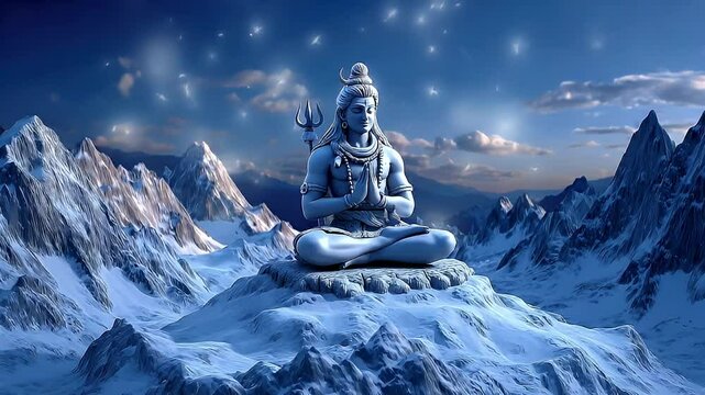 Lord shiva in meditation mountain majesty